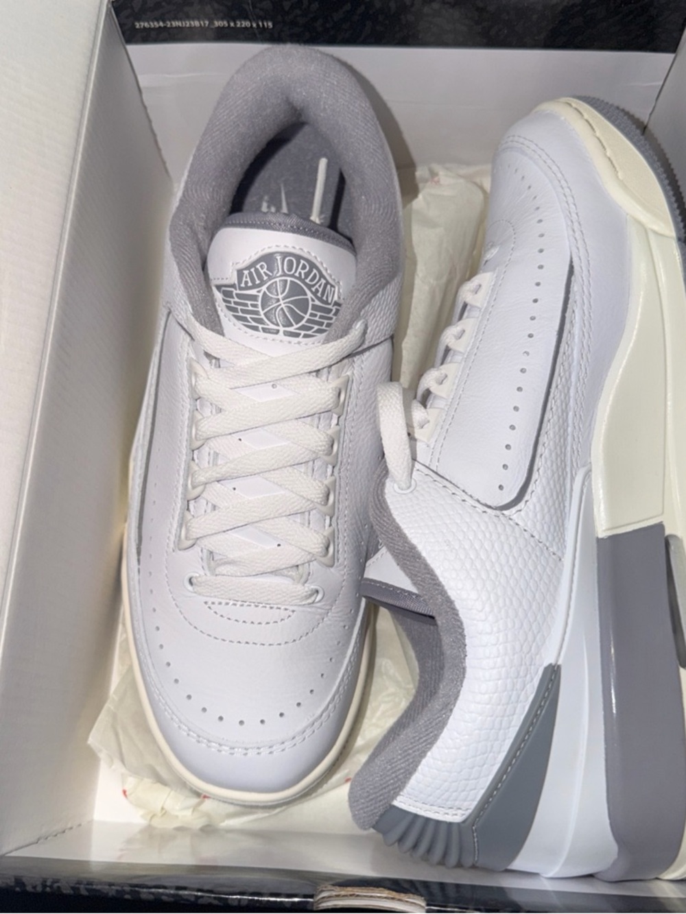 Jordan Men’s White & Gray Low Top Sneakers